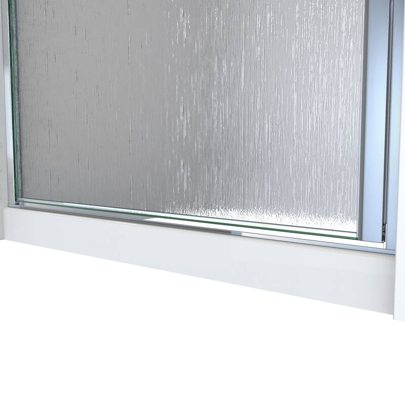 DreamLine Alliance Swing BG 30 in. W x 69 in. H Semi-Frameless Swing Shower Door in Brushed Nickel and Rain Glass