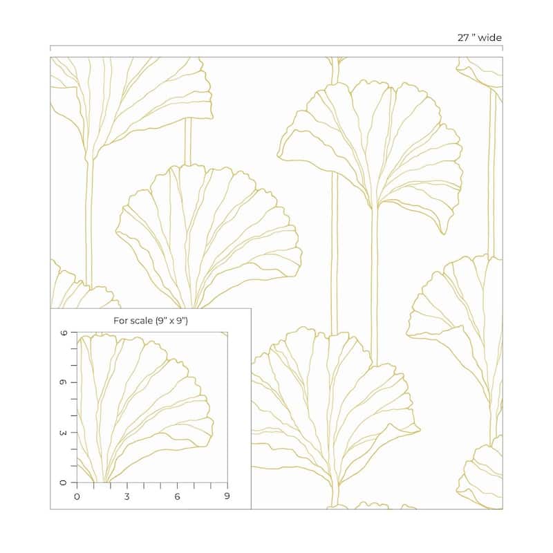 NextWall Ginkgo Leaf Peel and Stick Wallpaper