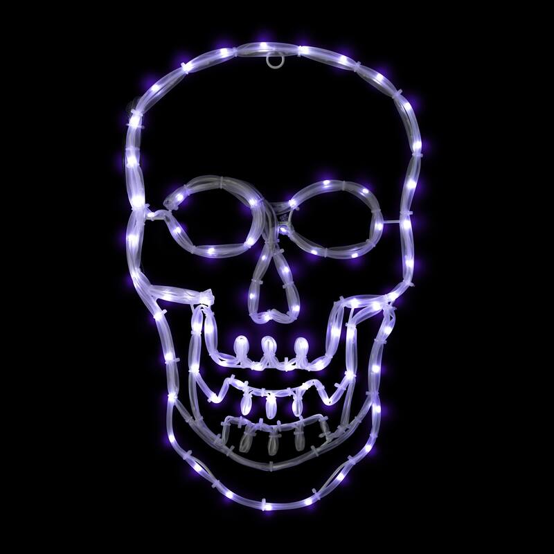 18" Lighted Skull Window Silhouette Halloween Decor