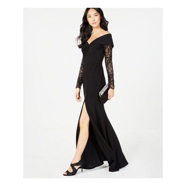 xscape long black dress