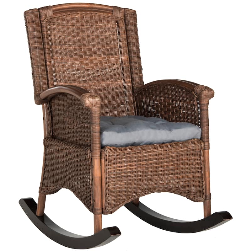SAFAVIEH Secunda Antique Grey Rocking Chair - 25" x 35.4" x 40" - 25Wx35Dx40H