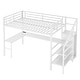 preview thumbnail 24 of 74, Kids Loft Bed Metal Frame Bed with Wardrobe, L-shaped Desk and Storage Stairs, High Loft Bed with LED, USB and Adjustable Shelf