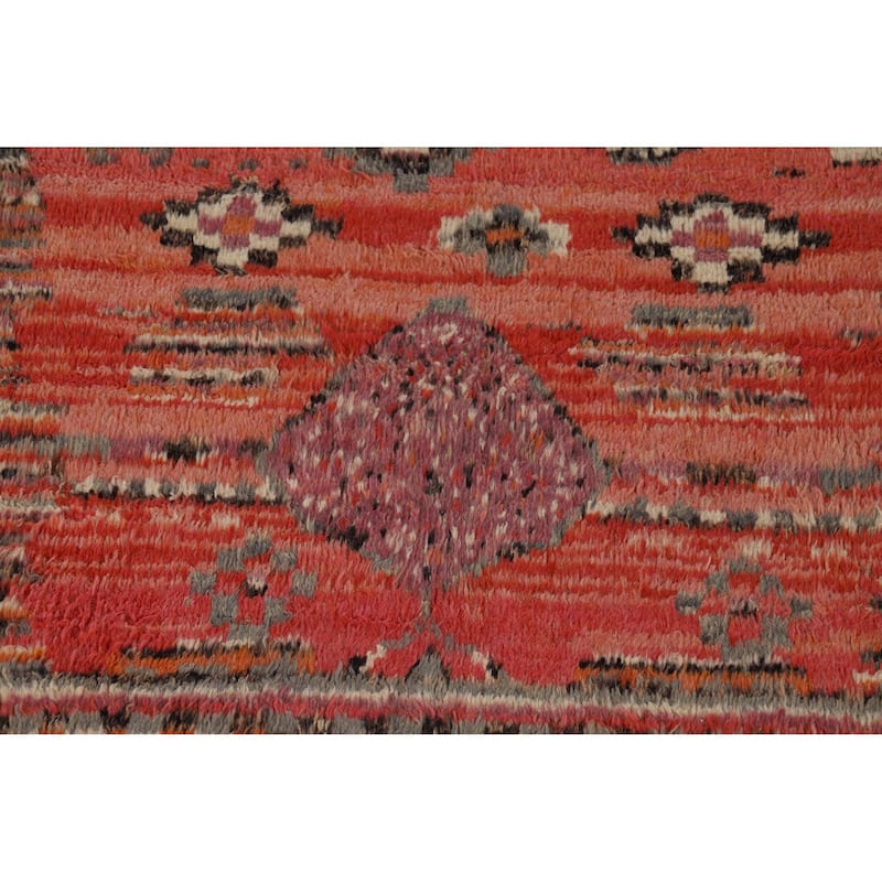 Tribal / Geometric Moroccan Area Rug Hand-Knotted Wool Carpet - 5'6" x 8'6"