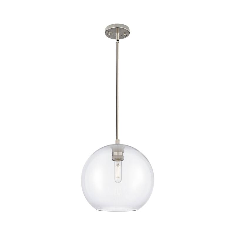 Innovations Lighting Downtown Urban - Crown Point - 1 Light 10" Athens Stem Hung Pendant - Clear/Satin Nickel