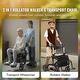 preview thumbnail 3 of 12, 2 in 1 Rollator Walker & Transport Chair for Seniors