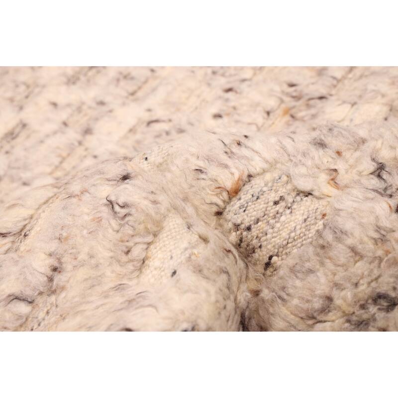 ECARPETGALLERY Hand-knotted Tangier Cream Wool Rug - 5'1 x 8'2