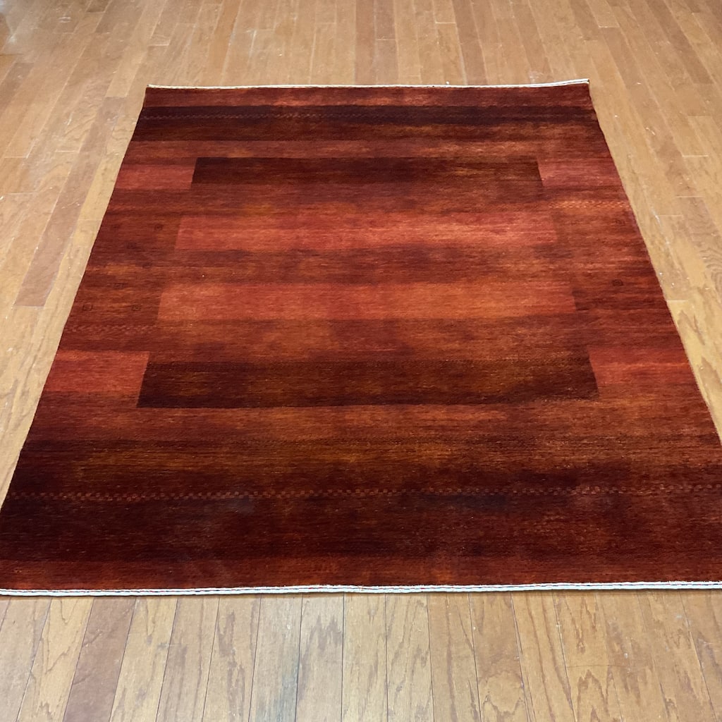 HERAT ORIENTAL Hand-knotted 4' 10 x 6'9 Indo Gabbeh Wool Rug - 4'10" x 6'9"
