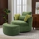 preview thumbnail 129 of 198, 41" W Oversized Accent Barrel Swivel Chair with Moon Storage Ottoman