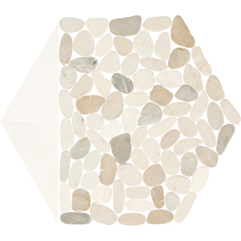 Daltile Pebble Oasis Natural Stone Tri-Hex Pebble Mosaic 11" x 10" (17 PC per Carton) (10.89 SQFT per Carton)