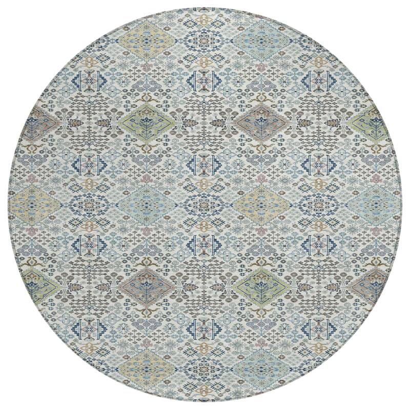 Machine Washable Indoor/ Outdoor Boho Panel Chantille Rug