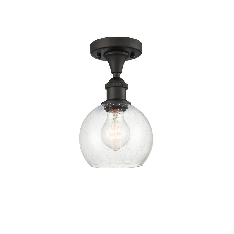 Innovations Lighting Athens - 1 Light 6" Semi-Flush Mount - Oil Rubbed Bronze/Seedy