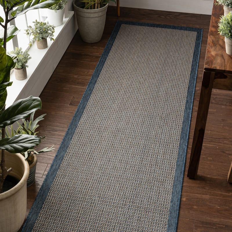 Well Woven Medusa Odin Indoor Outdoor Border Solid Area Rug