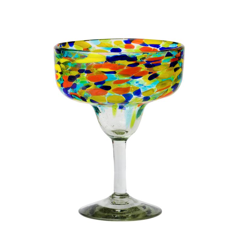 10 Strawberry Street Carnival Handblown Mexican Glass, Sets of 6