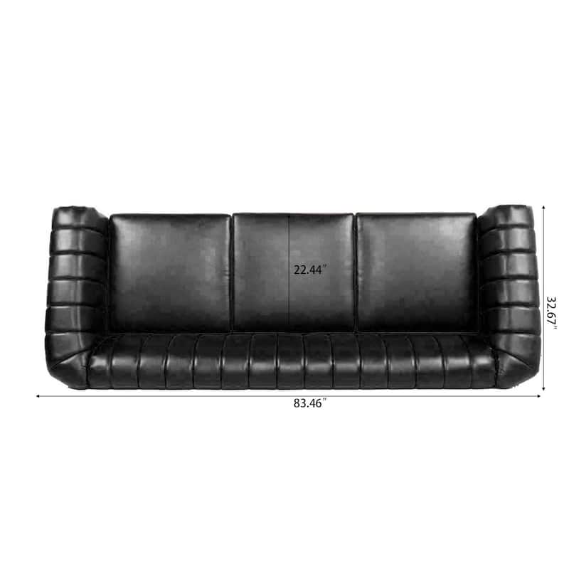 Classic PU Leather Three Seater Sofa, 84