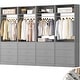 preview thumbnail 38 of 50, Kyrvo Freestanding Closet System with 3 Wooden Drawers and Hanging Rod and Storage Shelf, Walk-in Closet Organizer Wardrobe