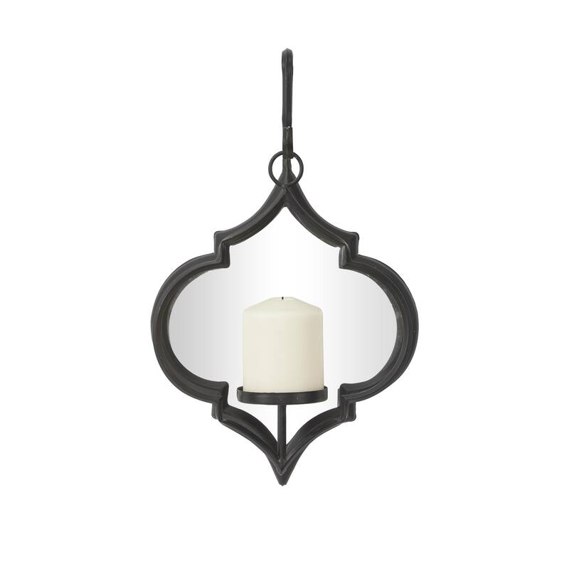 Metal Geometric Wall Hanging Pillar Wall Sconce - Gold or Black - CosmoLiving by Cosmopolitan