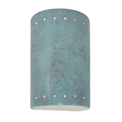 Justice Design Ambiance - Small Cylinder w/ Perfs Wall Sconce - Closed Top - Replaceable Bulb
