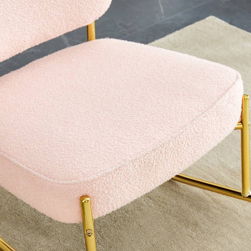 PU/Teddy suede material cushioned rocking chair with metal legs