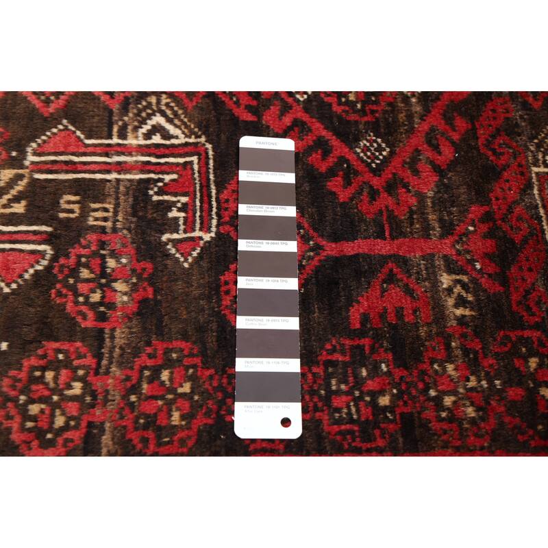 ECARPETGALLERY Hand-knotted Baluch Black, Red Wool Rug - 3'1 x 5'6