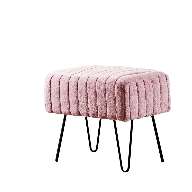 Serenta SuperMink Fauxfur Ottoman Bench