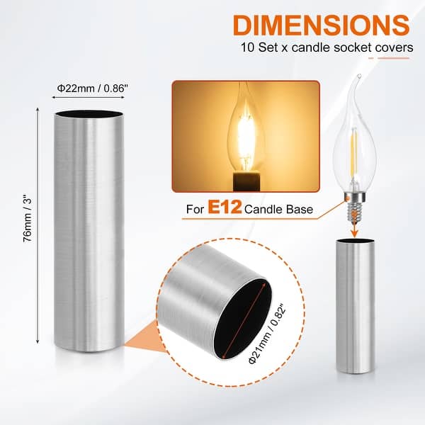 dimension image slide 25 of 102, Metal Chandelier Socket Sleeves Insulation Heat Shrinkable