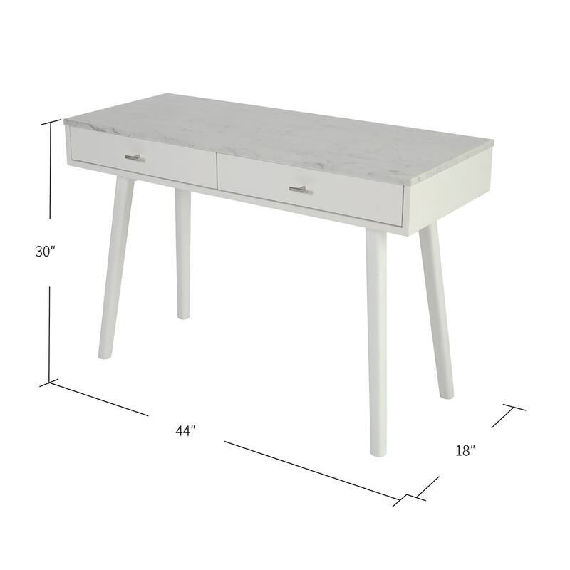 Versatile And Stylish Marble White Writing Desk To Elevate And Complete Any Space