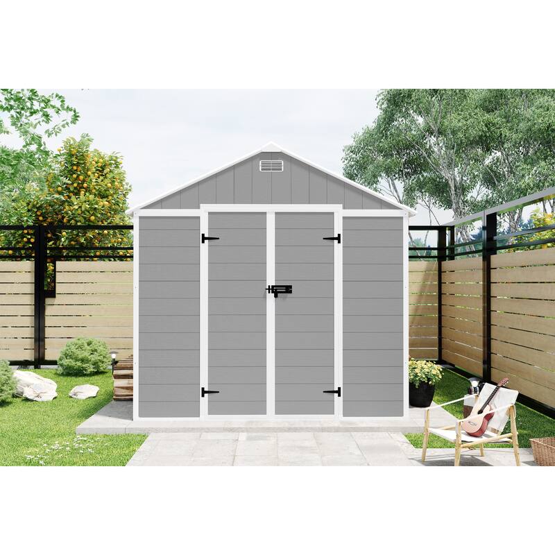 Campcraft 8*10ft resin storage shed, high quality pp material, strong structure, waterproof, rust and UV proof