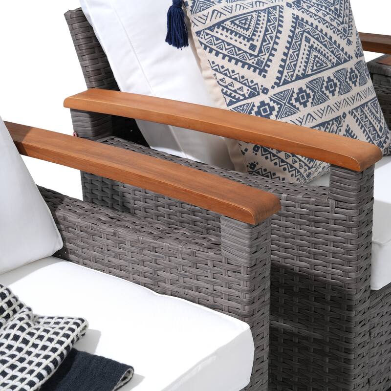 Outdoor 5-piece sofa set with swivel chair