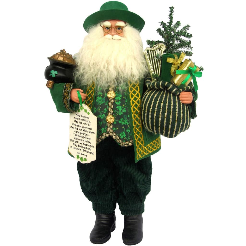 18" Irish Blessing Standing Santa Christmas Figurine