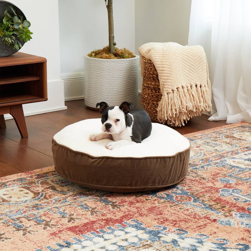 Happy Hounds Scout Deluxe Latte Round Dog Bed