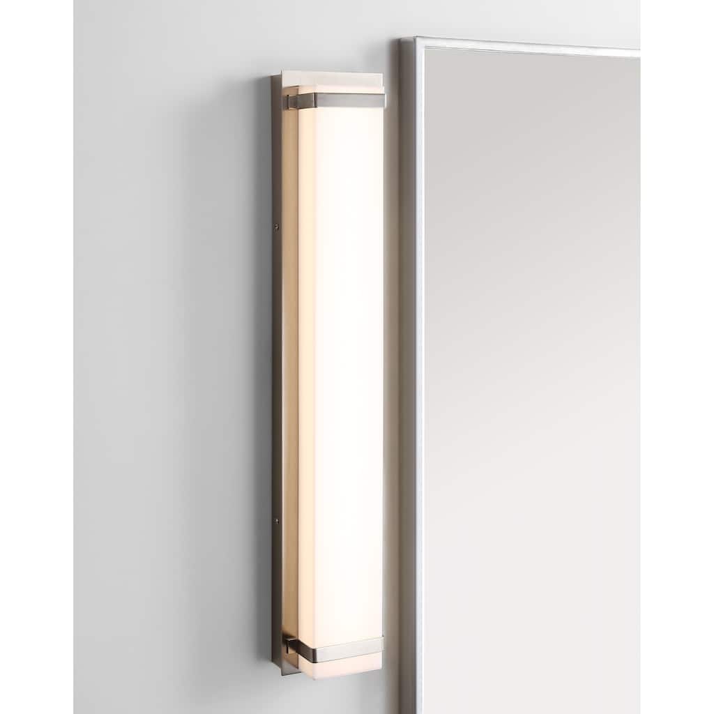 SAFAVIEH Lighting Biserka Vanity Bar Bathroom Sconce - 24"x4.3"x2.8" - Soft Blue - 24Wx4Dx3H