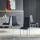 preview thumbnail 22 of 31, Grondin Modern Minimalist Style Upholstered Dining Chair Set with High Density Sponge Padded and Chrome Metal Legs Black Faux Leather - Set of 4 - Set of 4
