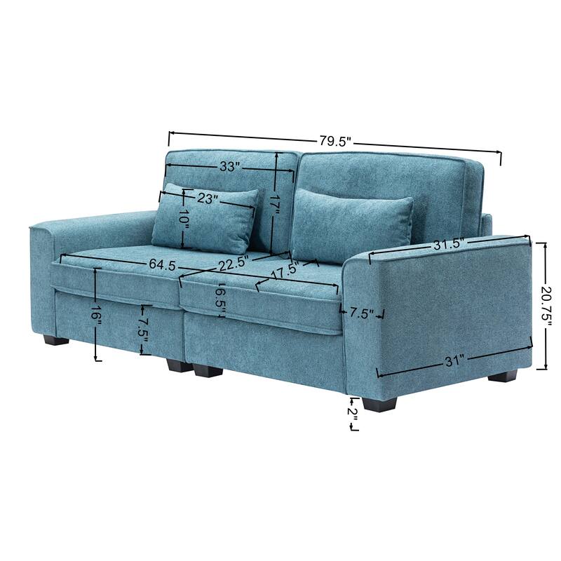 Compact 2-Seater Loveseat Sofa, Plush Cushion Couch for Small Spaces, Living Room, or Dorm