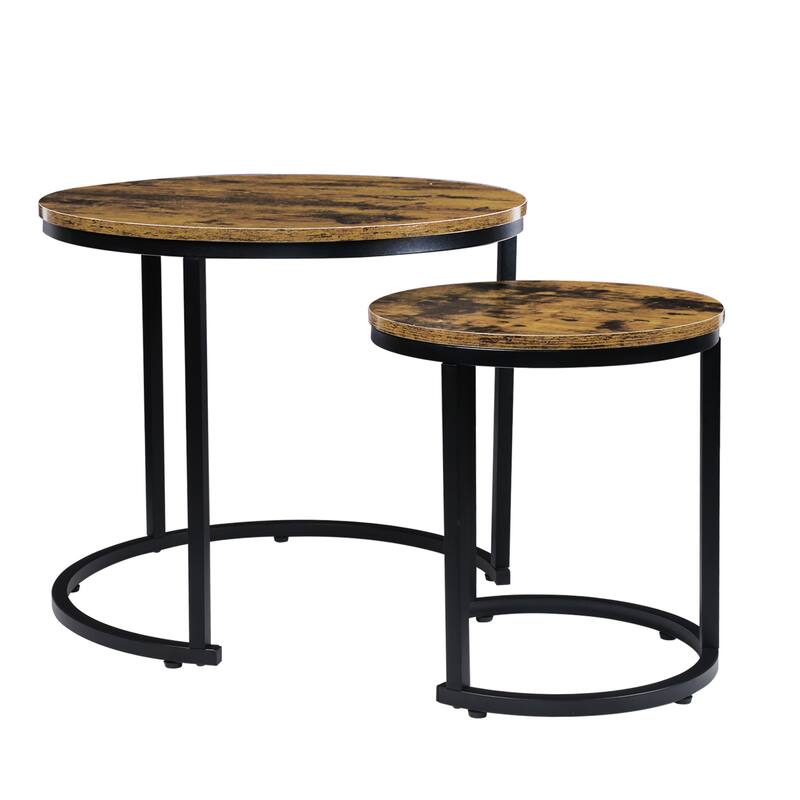 Global Pronex Coffee 2 in 1 Sofa Side Round Nest Tables, Wood Bed Bath & Beyond 35807317