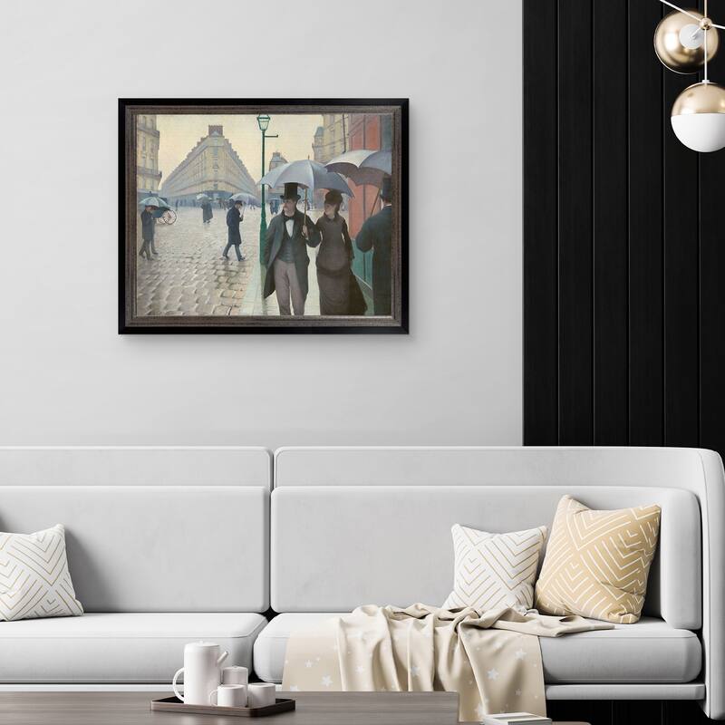 Masterpiece Art Gallery| Rainy Day in Paris by Gustave Caillebotte - Framed Canvas Art Print