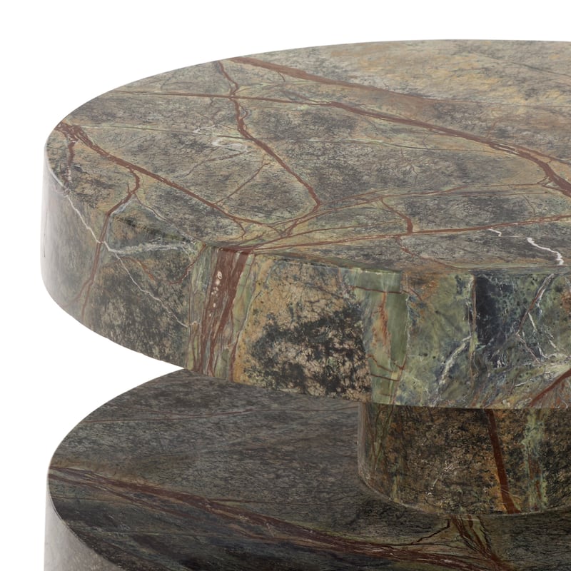 SAFAVIEH Couture Danny Round Marble Accent Table - 14"W x 14"D x 24"H