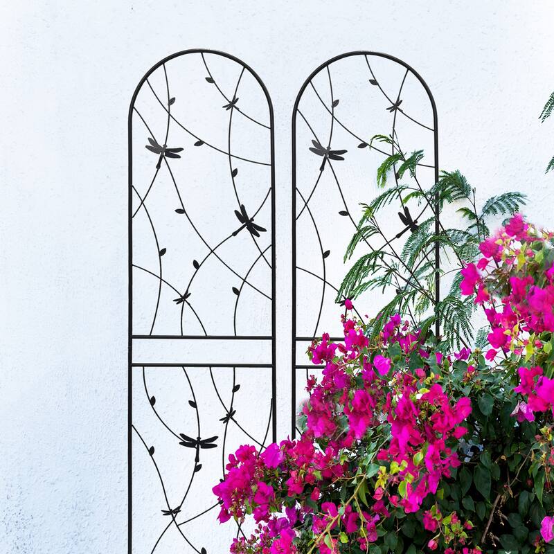 2 Pack Metal Garden Trellis Rustproof Trellis for Climbing Plants Outdoor Flower Support