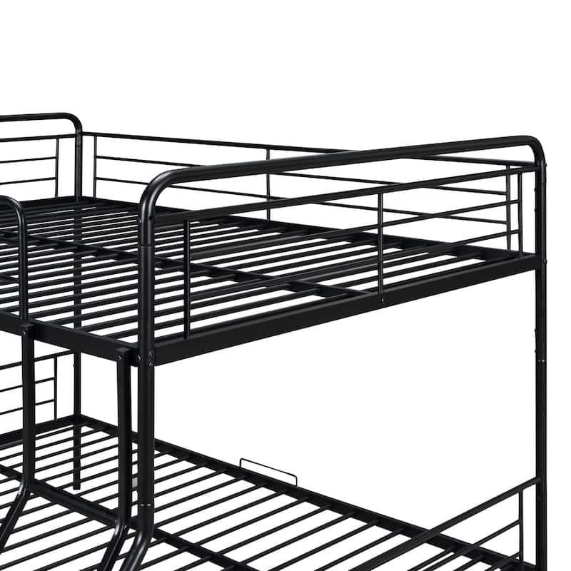Metal Detachable Bunk Bed Frame, Full XL over Queen Iron Bunk Bed with 2 Storage Drawers, Divided Into 2 Individual Beds
