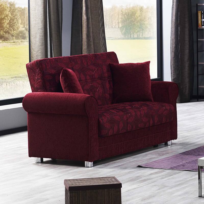Collection Upholstered Convertible Loveseat With Storage