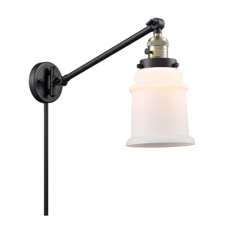 Innovations Lighting Canton Single Light 25" Tall Bathroom Sconce - Black Antique Brass / Matte White