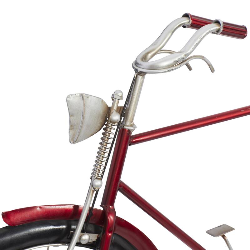 Metal Bike Wall Decor with Seat and Handles - Red - Roche River Decor