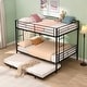 preview thumbnail 1 of 7, Full Over Full with trundle Metal Bunk Bed , No Box Spring Needed, Easy Assemble Black