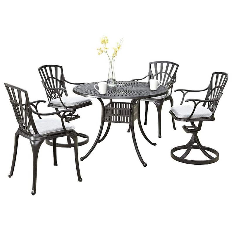 Grenada Charcoal Aluminum 5 Piece Outdoor Dining Set - 42" x 29" x 42"