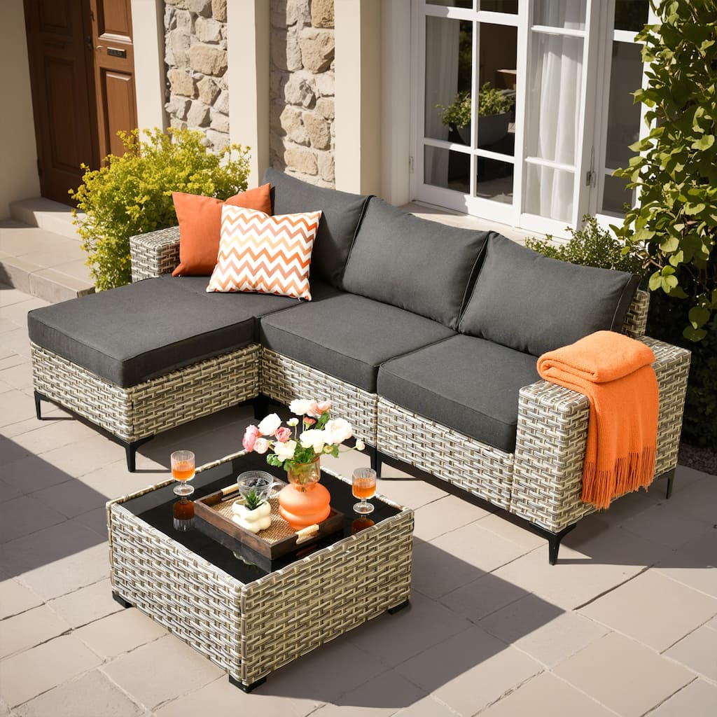OVIOS 5-Piece Outdoor Chaise Lounge Sofa Set​