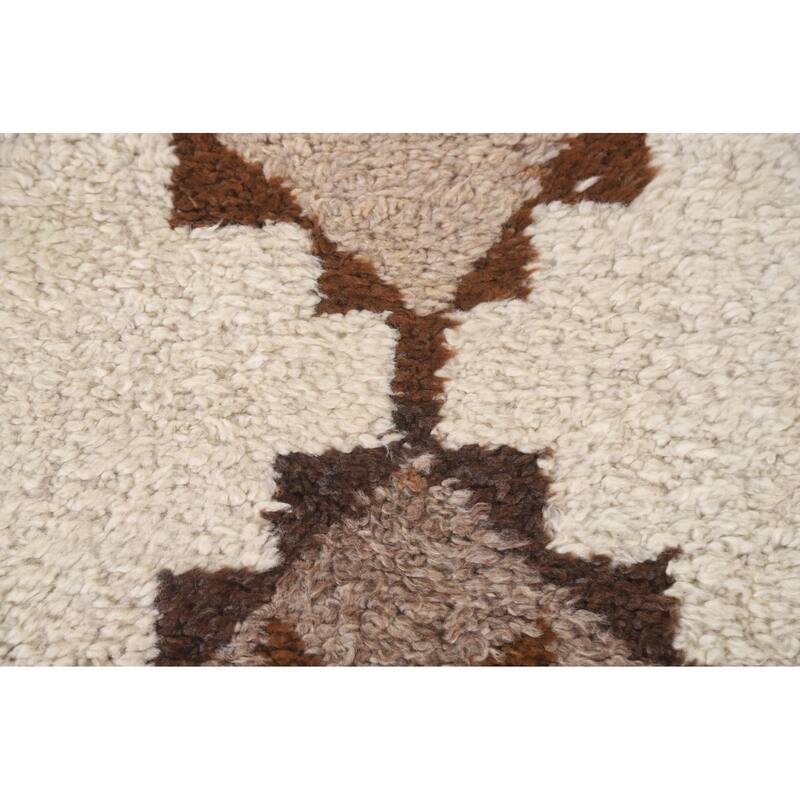 Anatolian Beige Turkish Runner Rug Hand-knotted Wool Carpet - 3'5"x 10'9"