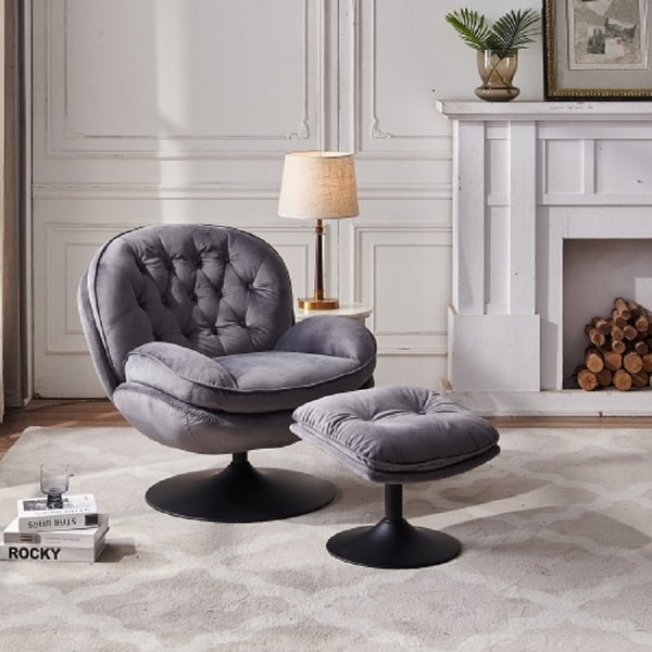 Strick & bolton ornette shop lounge chair and ottoman set