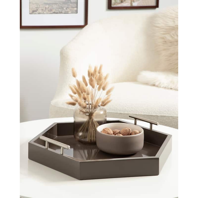 Kate and Laurel Lipton Hexagon Decorative Tray - 18x18