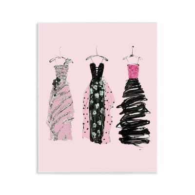 Stupell Abstract Fashion Gowns Wall Plaque Art Design By Sally Swatland