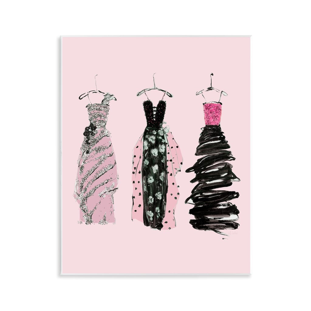 Stupell Abstract Fashion Gowns Wall Plaque Art Design By Sally Swatland