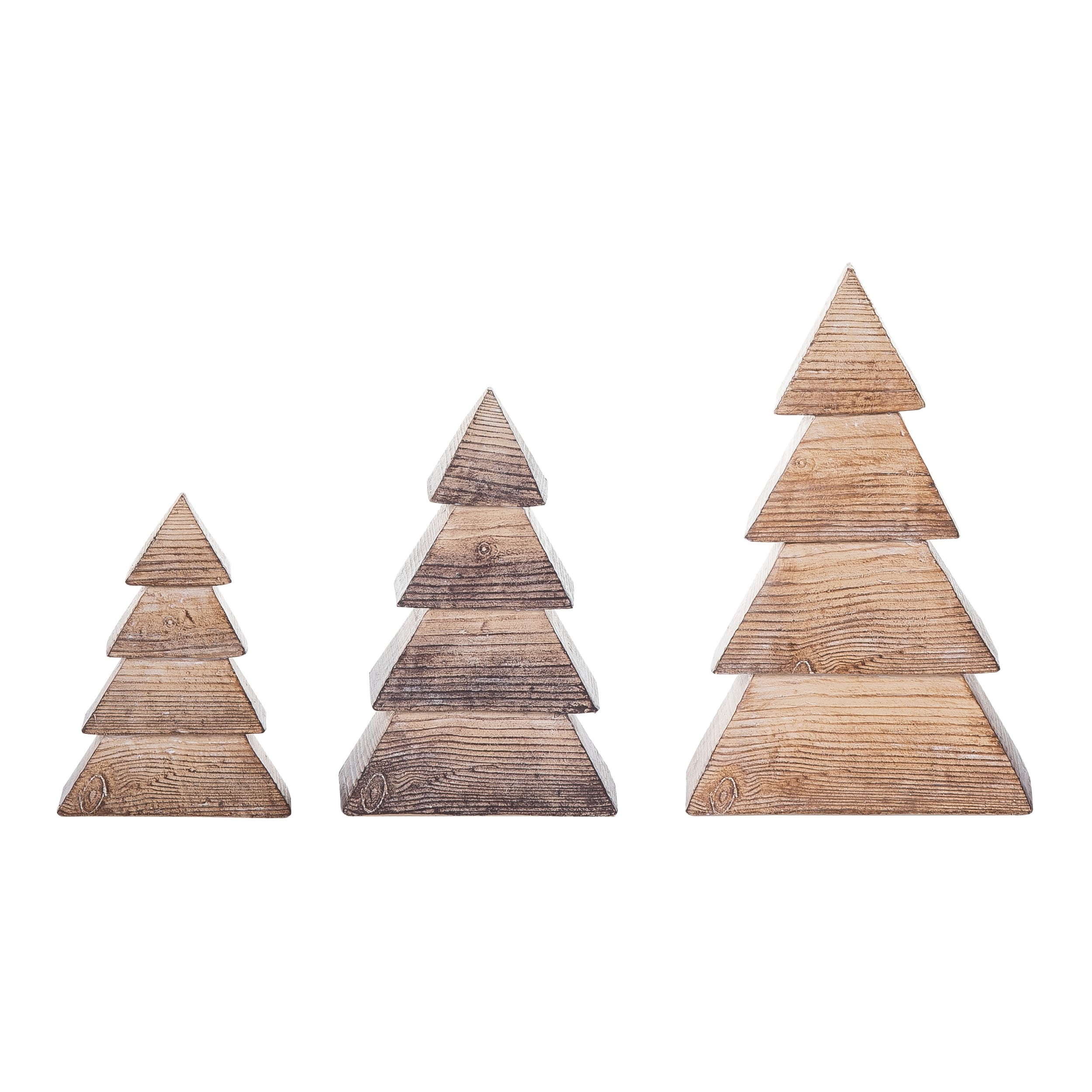 Resin Brown Christmas Textured Tree Set of 3